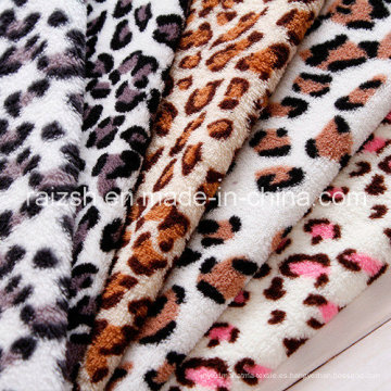 Tejido de lana de coral impreso de leopardo para la venta al por mayor